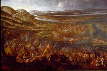 Widok bitwy pod Wiedniem w dniu 12.09.1683 r. na wzgórzu Kahlenberg (obraz