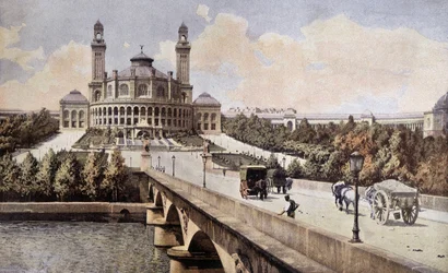 Widok na Palais du Trocadero (Paryż) w 1898 roku.