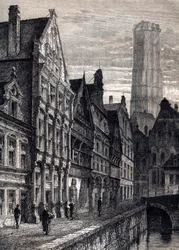 Widok miasta Mechelen w Belgii - Widok miasta Mechelen w Belgii - ca. 1867