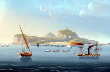 Widok na wyspę Capri. 1830. Anonimowy obraz