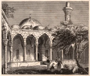 Widok ruin meczetu w Payas (lub Bayas) w Syrii, niedaleko Aleppo