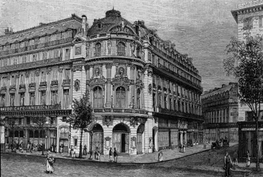 Widok na teatr du Vaudeville w Paryżu.