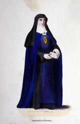 Wizytatorki zakonne we Flandrii. Zakon Nawiedzenia ufundowany przez św. Franciszka Salezego i św. Joannę z Chantal w 1610 r. Rycina z XIX wieku.