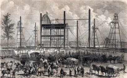 Dzieła pola marsjańskiego w Paryżu pod koniec kwietnia 1866 r. - rycina z 1867 r.