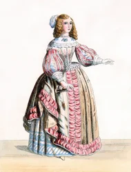 portret Katarzyny de Braganza (1638-1705), królowej małżonki króla Anglii Karola II. grawerunek z 1860 roku.