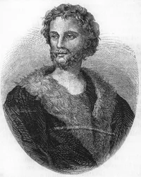 portret Mathurina Régniera. Poeta francuski (1573-1613) Rycina z 1866 r.