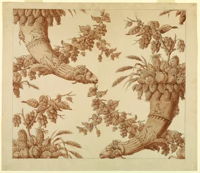 Rysunek, karykatura jedwabnego adamaszku:, 1800-1815