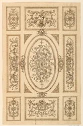 Rysunek, projekt sufitu, ok. 1750 r.