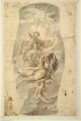 Rysunek przedstawiający sufit z Apollem, ok. 1780 r.