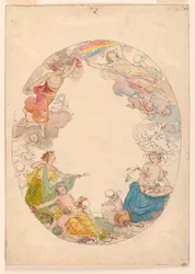 Rysunek, malowidło na suficie, "Żywioły", ok. 1870 r.