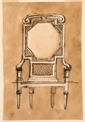 Rysunek, krzesło, 1780-1790