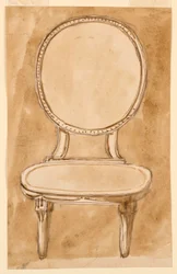 Rysunek, krzesło, 1780-90