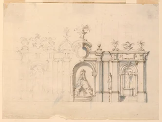 Rysunek Kolumnada z fontanną, ok. 1770 r.