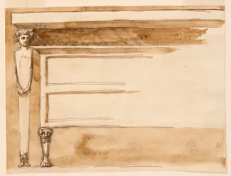 Rysunek, stół konsolowy i komoda, ok. 1795 r.