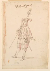 Rysunek, projekt kostiumu: Niemiec do baletu, ok. 1720 r.