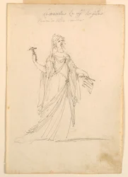 Rysunek, projekt kostiumu: Muzyka do baletu, ok. 1720 r.