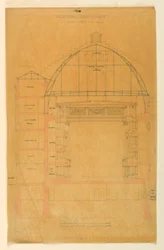 Rysunek przedstawiający przekrój teatru Ambigu Comique w Paryżu, ok. 1825-40 r.