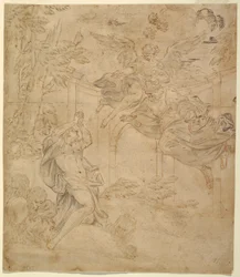 Rysunek Daniel w jaskini lwa, ok. 1630-40 r.