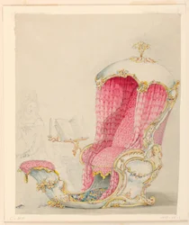Rysunek, projekt szezlonga, ok. 1810 r.