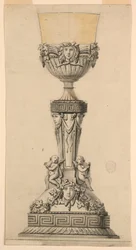 Rysunek, projekt kielicha, 1800-1830
