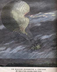 Balon uderzył w Chicago Louis Godard Jr. (1858-1933) i Panis został ranny w SOBOTĘ, 25 lipca