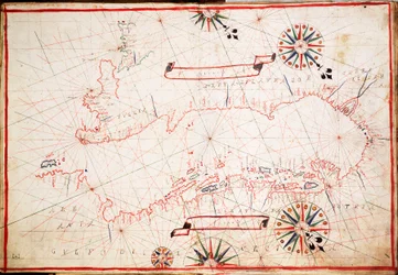 Mapa Adriatyku, ok. 1620 r. (pergamin)