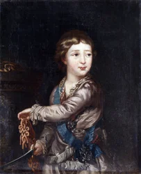 Alexandre Pavlovitch Romanov (Alexandre I de Russie) - Portret wielkiego księcia Aleksandra Pawłowicza (1777-1825) jako dziecko, Anonim. olej na płótnie