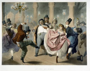 Bal de Paris: Kadryl, stopa poruszająca się w Prado, około 1860