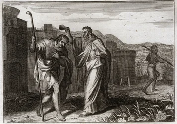 Biblia Royaumont, Stary Testament: Rytu Saula. Samuel, z rozkazu Bożego, święty Saul został królem Żydów. Ilustracja z 1811 roku.