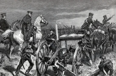 Bagna Bluechera do Waterloo - pruski generał Gebhard Leberecht von Blucher (1742-1819) poprowadził swoje wojska do Waterloo