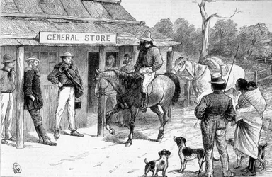 Sklep Bush w Australii, ok. 1880 r.