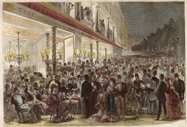 Kawiarnia na Grands Boulevards w letni wieczór 1869 - Paryż - Kawiarnia na Grands Boulevards w letni wieczór - 1869