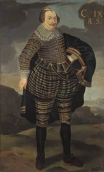 Charles IX roi de Suede - Portret króla Szwecji Karola IX (1550-1611), Anonim. Olej na płótnie. Wymiar : 195x120 cm. Muzeum Narodowe w Sztokholmie