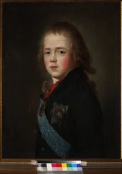 Constantin Pavlovitch, grand-duc de Russie lub Constantin Pavlovitch Romano - Portret wielkiego księcia Konstantego Pawłowicza Rosji (1779-1831) jako dziecko, Anonim. olej na płótnie