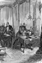 Sprawa Dreyfusa. Aresztowanie kapitana Alfreda Dreyfusa 15.10.1894 po dyktowaniu.