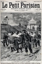 Pierwsza wojna chińsko-japońska - wojna chińsko-japońska (1894-1895): konwój chińskich jeńców dowodzony przez żołnierzy japońskich po bitwie pod Pjongjanem 15 i 16 września