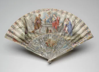 Składany wachlarz z Rebeccą i Eliezerem przy studni, ok. 1740