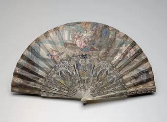 Wachlarz składany z "Rinaldo i Armida", wg François Bouchera, ok. 1734-50 (gwasz i w/c na podwójnym welinie i liście papieru, masa perłowa, złocenia i pasty)