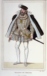 François de Lorraine (1519-1563). Książę Aumale, a następnie 2. książę Guise. Francuski generał porucznik. Grawerowanie z 1830 roku.