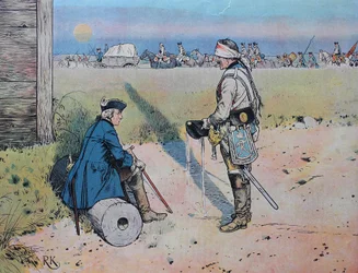 Fryderyk Wielki, Fryderyk II 1712-1786 wieczorem 18 czerwca 1757 r. w Kollinie, zabytkowy