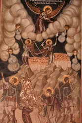 Fresk w kościele klasztoru Koutloumousiou, Góra Athos, Grecja, 2006 r. (zdjęcie)