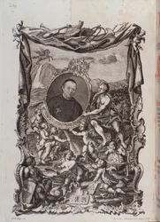 Frontyspis z portretem dzieła Tractatus musicus autorstwa Meinrada Spiess