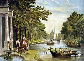 Generał La Fayette (Lafayette) (1757 - 1834) w swojej letniej rezydencji.