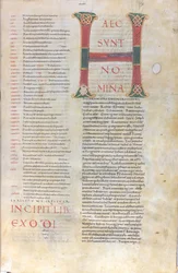 Haec sunt nomina: Wstęp do Księgi Wyjścia, XI wiek (miniatura, rękopis błoniasty)