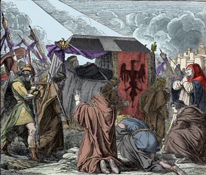 Henryk VII opłakiwany przez swój lud - Pogrzeb Henryka VII Luksemburczyka (ok. 1275-1313), cesarza Rzymian -