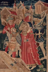 Historia św. Piata i św. Eleutery, scena 12: Zmartwychwstanie córki trybuna Szczegół.