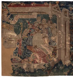 Historia św. Piata i św. Eleuthere, scena 1: św. Piat zostaje wysłany do Tournai w celu głoszenia wiary