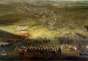 Wojna w Holandii: Bitwa pod Kokesberg (1677) zwana także Kochersberg (w Alzacji) Anonimowy obraz z 1677 r. Chateau De Vaux Le Viscount.