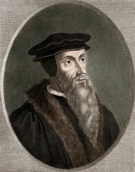 Jan Kalwin - Jean Calvin 1509-1564 - rycina - XIX wiek