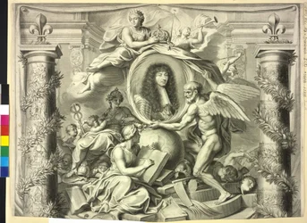 Król Francji Ludwik XIV (druk)